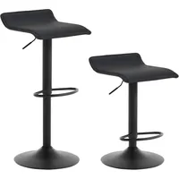 Woltu Barhocker 2er Set, Barstuhl Tresenhocker Bistrohocker Designer Hocker, höhenverstellbar drehbar, Kunstleder Stahl, Schwarz