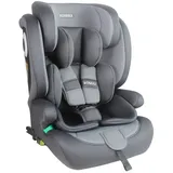 XOMAX LM238 Kindersitz mit ISOFIX I mitwachsend I 9-36 kg, 15 Monate - 12 Jahre, Gruppe 1/2/3 I 5-Punkt-Gurt und 3-Punkt-Gurt I Bezug abnehmbar und waschbar I ECE R129 I anthrazit-grau