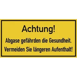 Achtung! Abgase gefährden die Gesundheit. Vermeiden..., Kunststoff, 400x200 mm