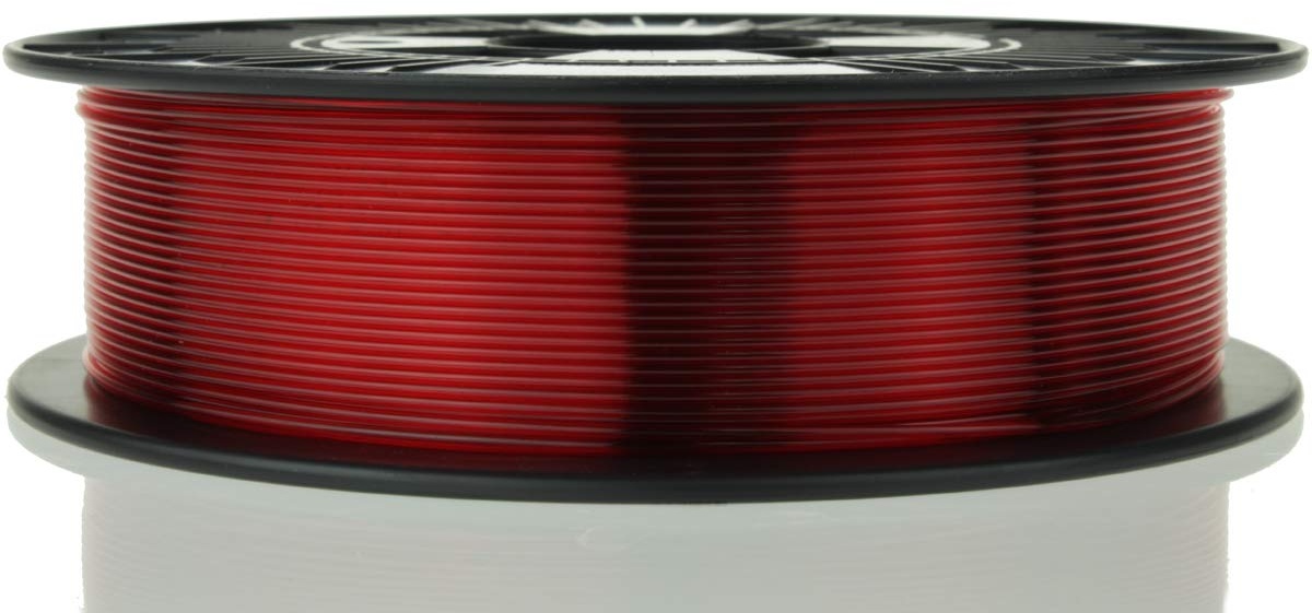 Material4Print - PETG Filament Ø 1,75mm 750g Rolle - Premium-Qualität für 3D Drucker (Transparent Rot)