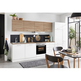 Held MÖBEL Küchenzeile »Visby«, mit E-Geräten, Breite 330 cm für Kühlschrank, weiß