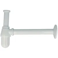 tecuro - Profi Flaschen Geruchsverschluss Siphon Extra Lang, 1 1/4 Zoll X 32 Mm, Weiß Ral 9010