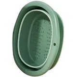 Faltbares Fußbad und Massagegerät, Massage Fuß Pediküre Schüssel, Detox, Füße einweichen, dickes stabiles Kunststoff-Fußbecken, beruhigende Einweichen Massageknoten Grün