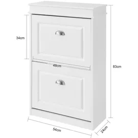 SoBuy Schuhschrank 53,0 x 82,0 x 24,0 cm modern / weiß
