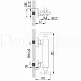 PaulGurkes Aufputz Dusch Mischbatterie Kreuzgriff Armatur