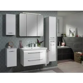 Fackelmann Milano Hängeschrank 30 x 68 cm Weiß Glas/Metall/MDF/Spanplatte