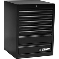 Unior, Werkstattschrank, Schubladenschrank, schmal, 7-Schubladen 990WD7-BLACK (65 cm, 87 cm)