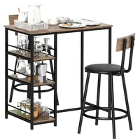 Homcom Bartisch 90 x 50 x 90,5 cm Beige