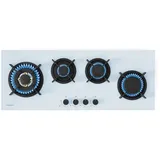 Klarstein Gas-Kochfeld Goldflame CP11-KL-GF-90Slm-Wh, Gaskochfeld 4 Brenner Elektrische Zündung Küche weiß