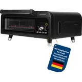 Genius Chef elektrischer Pizzaofen 10 in 1 8 tlg, 400°C, 2000 Watt, integrierter Airfryer, Steakgrill, Pizzastein und Pizzaschieber inklusive, 4 Modi, Warmhalten mit 3-Fach-Verglasung