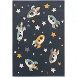 benuta Lytte Kinderteppich Apollo Blau 140x200 cm - Kinderteppich mit Sternen