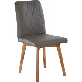 Home Affaire Brest grau (grau, eiche natur geölt), B:47cm H:88cm T:66cm, Stühle, Esszimmerstuhl, Gestell aus Eiche Massivholz geölt