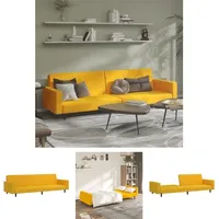 Schlafsofa 2-Sitzer Gelb Samt - Sofas - Gelb - The Living Store