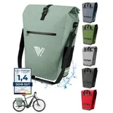 MIVELO Fahrradtasche Gepäckträgertasche wasserdicht 100% PVC frei + Laptopfach + Fahrrad Tasche für Gepäckträger 1 STK Mint