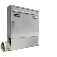 AL Briefkastensysteme Basic 1er Briefkasten RAL 9006 Weiß inkl.