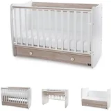 Lorelli Babybett Dream 70 x 140 cm umbaubar Kinderbett Schaukelbett Schreibtisch weiß braun