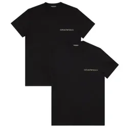 Emporio Armani für Herren. EM000391_AF10779 2er-Set schwarze Freizeit-T-Shirts (XL), Heimtextilien, Baumwolle, Kurzarm