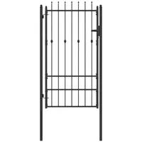vidaXL Gartentor 175 x 88 cm Schwarz/Stahl