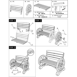 Hti-Living Sommerset 114 x 54 x 80 cm braun