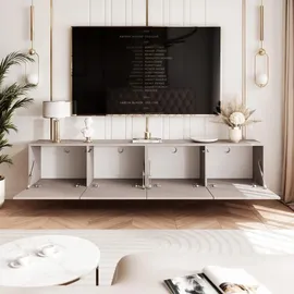idohome TV-Lowboard 200 cm Beige Holzwerkstoff