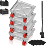 Vevor 4-tlg. Möbeltransport-Set Möbelroller Max. Tragfähigkeit 113,4kg Möbelrollen Kohlenstoffstahl mit 4-PP-Rädern Transportroller
