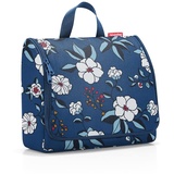 Reisenthel toiletbag XL Garden Blue - praktischer Kulturbeutel mit Haken, wasserabweisendes Material