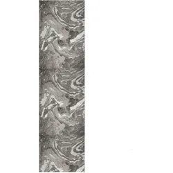 Kadima Design Luxuriöser Wohnzimmer Teppich `Ouse Joy`, Metallische Marmorierung - Farbe: Silber, 60x230 cm