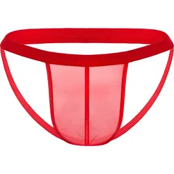 Transparenter Jock Strap, rot, S-L