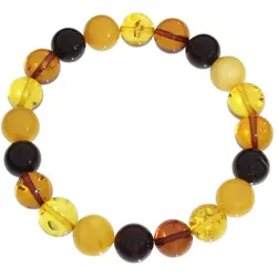 Armband OSTSEE-SCHMUCK "Ostsee-Schmuck Armband Kugel 10 mm Armband Kugel 10 mm", braun, Armbänder, Damen, 19cm, Bernstein