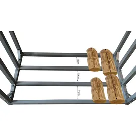 Quick Star Kaminholzregal Metall 185 x 70 x 185 cm 2,3 m3 mit Wetterschutz Anthrazit