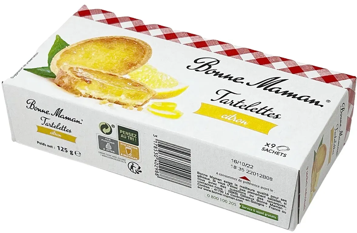 Bonne Maman Zitronentörtchen - Einzelportionen, perfekt für unterwegs, 125g