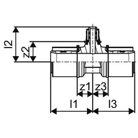 Uponor S-press T-Stück, reduziert, 40-32-40, 1 Stk.