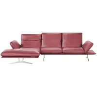 KOINOR Ecksofa Echtleder Francis ¦ rot ¦ Maße (cm): B: 314 H: 93 T: 159