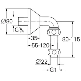 Grohe Abgangsbogen Schwarz/Chrom