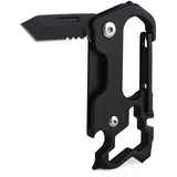 Multifunktionaler Schwarz Titan-Schlüsselanhänger-Karabiner mit VG10 Klappmesser Feuerstahl Outdoor Survival Camping Drehschraubendreher Multitool Clip Flaschenöffner