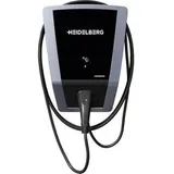 Heidelberg Wallbox Connect.Solar pro 11kW mit Typ 2, Ladekabel. 7,5m / FI-Schutz / schwarz, (+GRATIS Hombli Lichterkette)