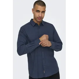 Only & Sons Langarmhemd »ONSROAD LIFE REG MELANGE LS SHIRT NOOS«, Gr. L, N-Gr, Navy blazer), , 74212949-L N-Gr