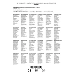 Dichtungssatz für Kompensatorhahn (Artikel ID: 71 und 832)
