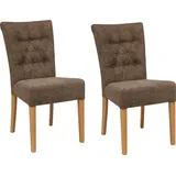 Home affaire Polsterstuhl Queen (Set, 4 St), Esszimmerstuhl mit Knopfheftung, 2er, 4er oder 6er-Set braun
