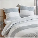 Traumschlaf Streifen Biber grau 135 x 200 cm + 80 x 80 cm