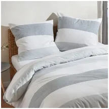 Traumschlaf Streifen Biber grau 135 x 200 cm + 80 x 80 cm