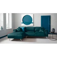 INOSIGN Ecksofa »Malaga L-Form«, Deckenoptik auf Recamiere und Armlehne blau