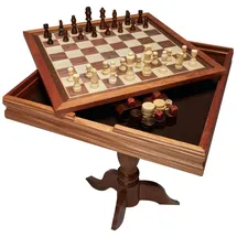 Vevor Schachspiel aus Holz, 650 x 650 x 675 mm Schachspielset, Desktop Schachbrettspiele mit Schachfiguren, Schachset Set für Party Familie Aktivitäten, Reiseschach, Kinder, Chess Board