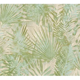 A.S. Création Vliestapete "Natural Living Dschungelblätter", grün beige), 386381 (grün