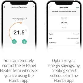 Hombli Smart IR Panel Heater 600 W Heizkörper, Weiß