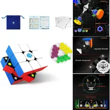 Gan 356M Magnetwürfel 3x3, GES Extra Austauschbares Zubehör, Speed Cube mit Flügelförmige Numerische IPG/GES+/Sichtbarer Magnet für Erwachsene und Kinder