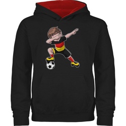 Shirtracer Hoodie Dabbing Fußballspieler Junge Fussball EM 2024 Kinder rot|schwarz