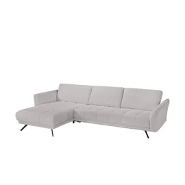 Lounge Collection Eckcouch Flachgewebe 285 cm Silber