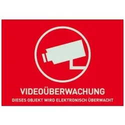 ABUS AU1320 Warn Aufkleber Video ohne ABUS Logo 148x105 mm Tür Fenster