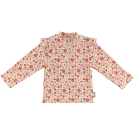 Sterntaler Badeshirt Blumen – Langarm Schwimmshirt für Mädchen mit Blumen-Print – UV-Schutz 50+ Shirt mit Frontreißverschluss, Stehkragen & Kinnschutz - Kinder Bademode – Farbe Ecru, Größe 92 - 92